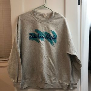 ZTA zeta tau alpha 90’s logo crewneck sweatshirt gray